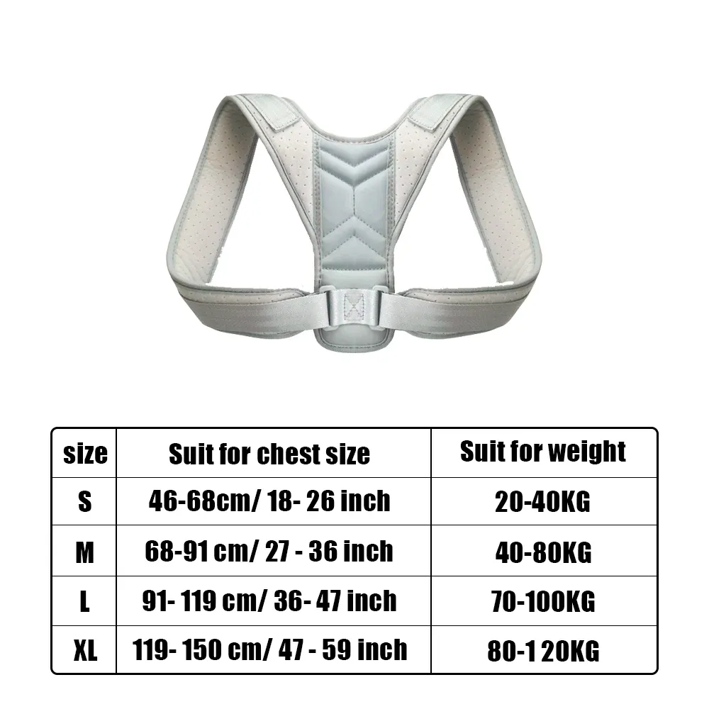 Correcteur de posture dorsale avec attelle cervicale réglable et soutien des épaules, pour la maison et le bureau, mixte 6