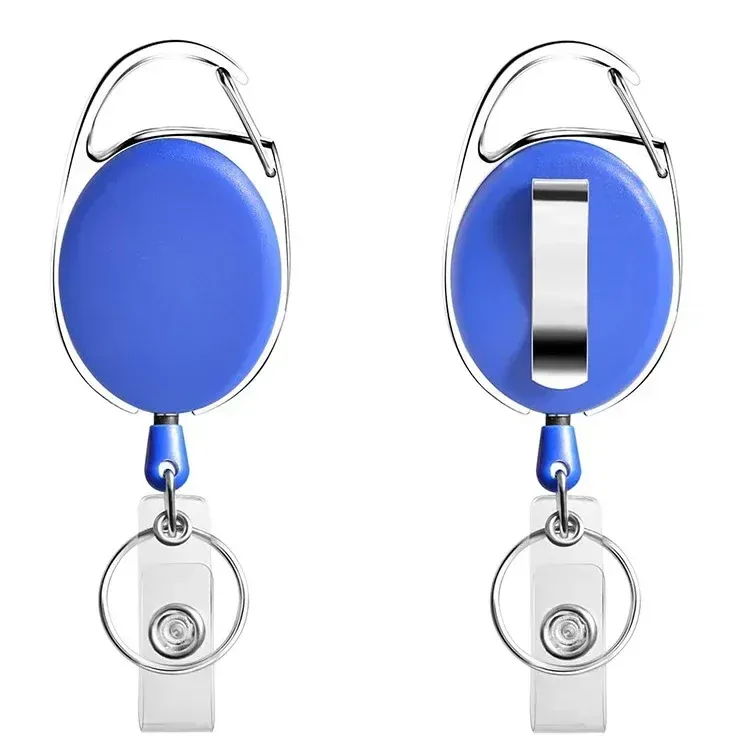 Porte-badge rétractable avec pince et porte-clés pour carte d'identité et étiquette de nom 19