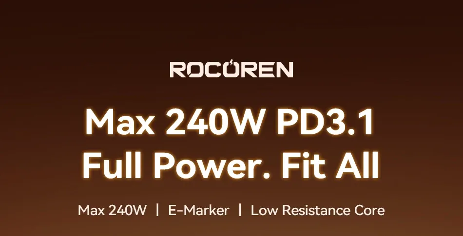 Câble de charge rapide Rocoren USB-C vers USB-C