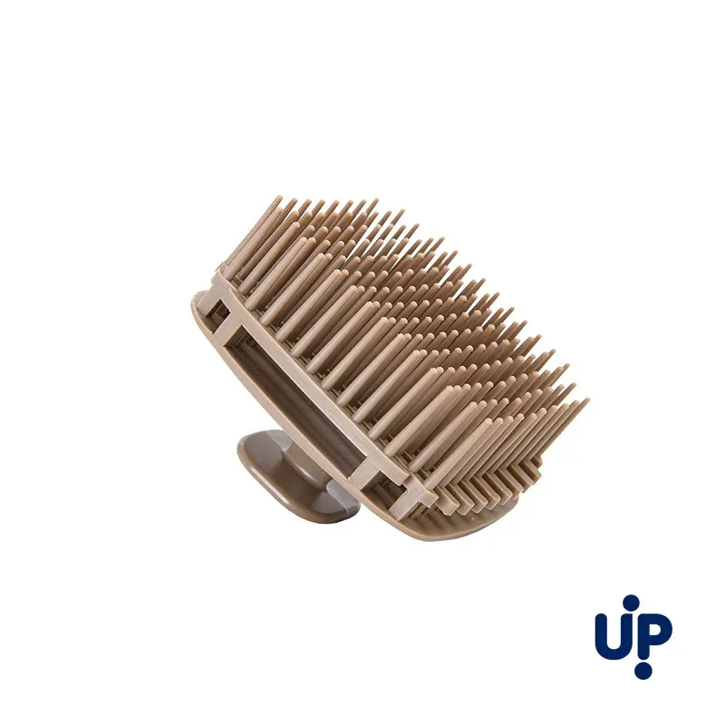 Brosse à shampooing en silicone, ambiance salle de bain