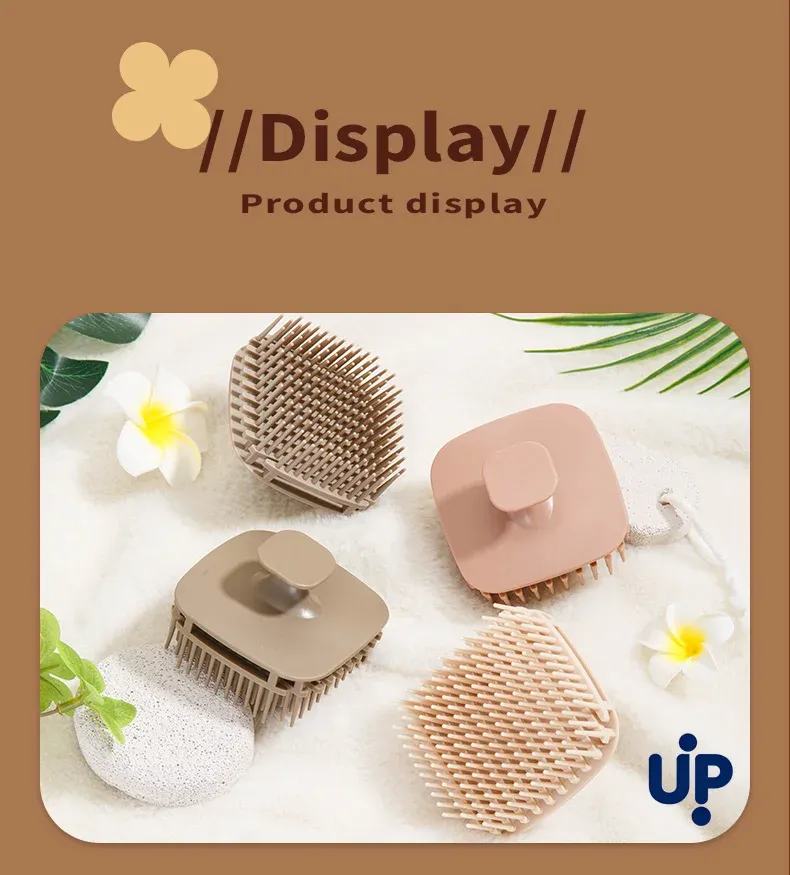 Brosse à shampooing en silicone, vue rapprochée