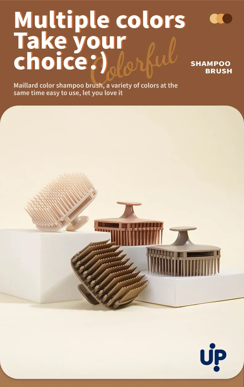 Brosse à shampooing en silicone, usage au salon