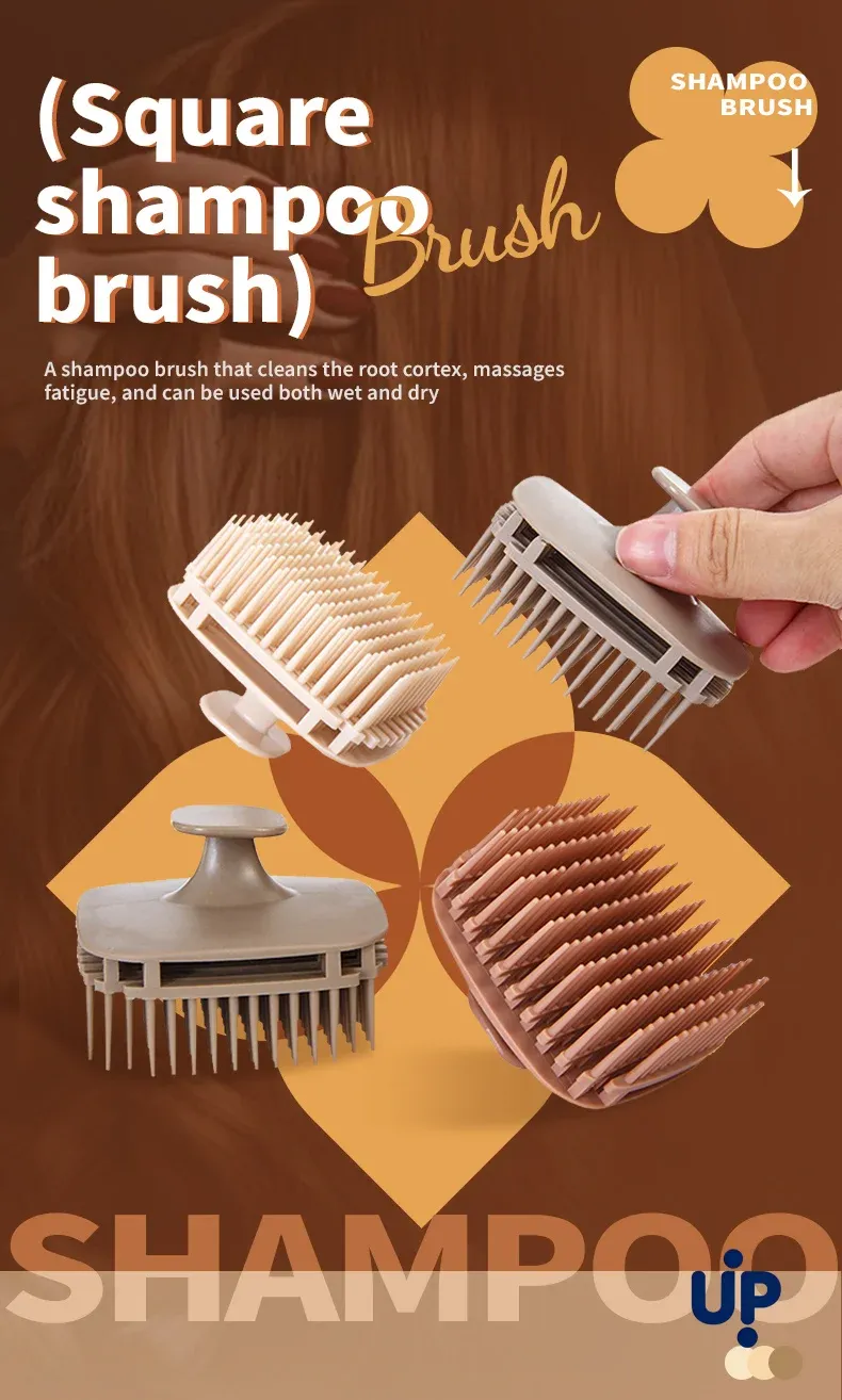 Brosse à shampooing en silicone, utilisation sous la douche
