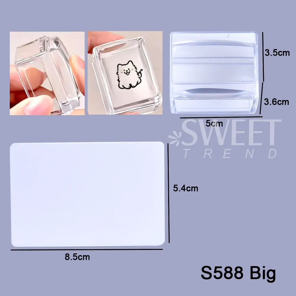 Kit de plaques d'estampage pour ongles carrés avec grattoir, pochoirs en silicone transparent pour manucure française 8