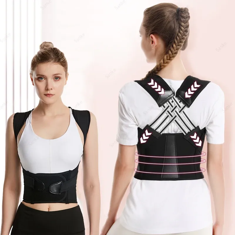 Ceinture correctrice de posture pour adultes, sangle de correction du dos respirante pour femmes et hommes, support lombaire, outil de correction de la posture assise, nouvelle collection 3