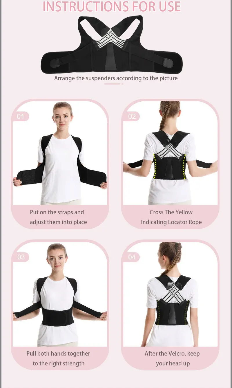 Ceinture correctrice de posture, finitions soignées