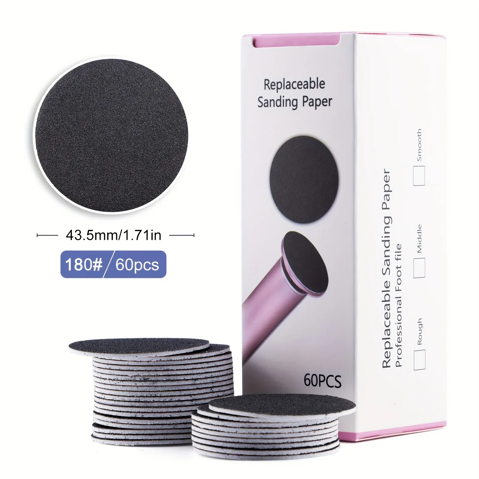 Lot de 60 disques abrasifs de rechange pour lime électrique pour les pieds, élimination des callosités et des peaux mortes 9