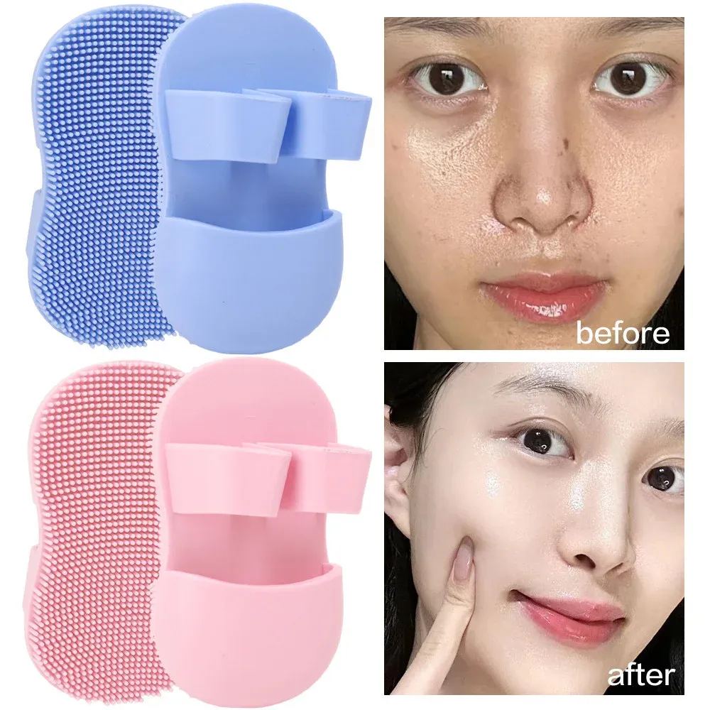 Brosse nettoyante visage en silicone avec coussinets digitaux pour un nettoyage en profondeur des pores et l'élimination des peaux mortes