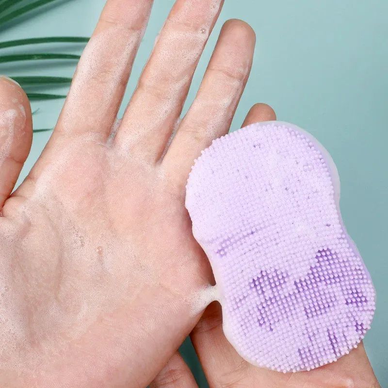 Brosse à récurer le visage en silicone, texture de la tête