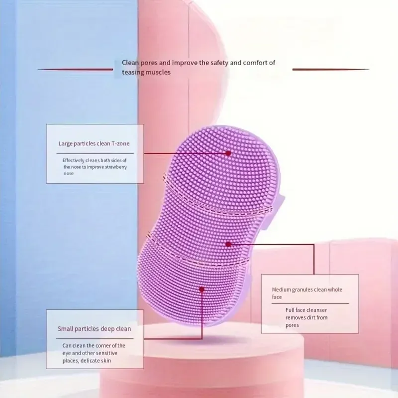 Brosse à récurer le visage en silicone, détail des coussinets
