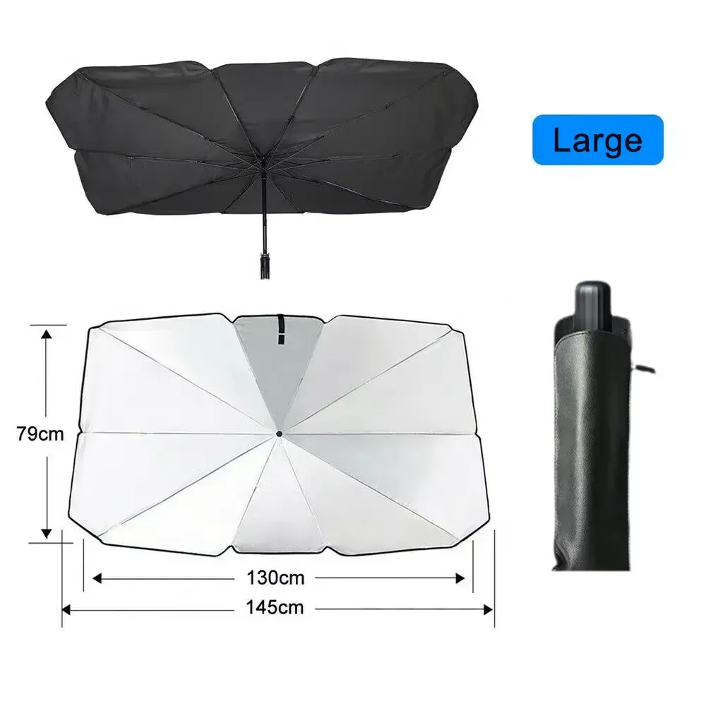 Pare-soleil portable et pliable pour pare-brise de voiture, protection UV haute performance 7
