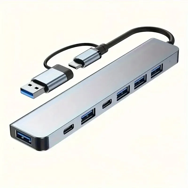 Répartiteur USB 3.0 7 en 1 Type-C et USB-A, 7 ports USB 3.0, transfert de données haute vitesse 6