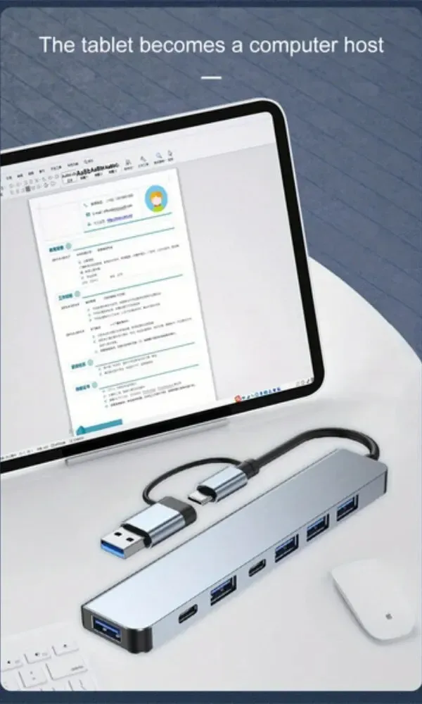 Hub USB dans un espace de travail