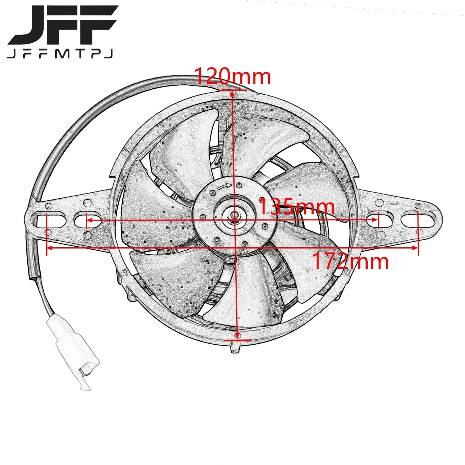Radiateur et ventilateur de refroidissement 12V avec refroidisseur d'huile pour moteur de motocross, quad, ATV et kart, compatible Honda, Yamaha, KTM, Kawasaki et Suzuki 6
