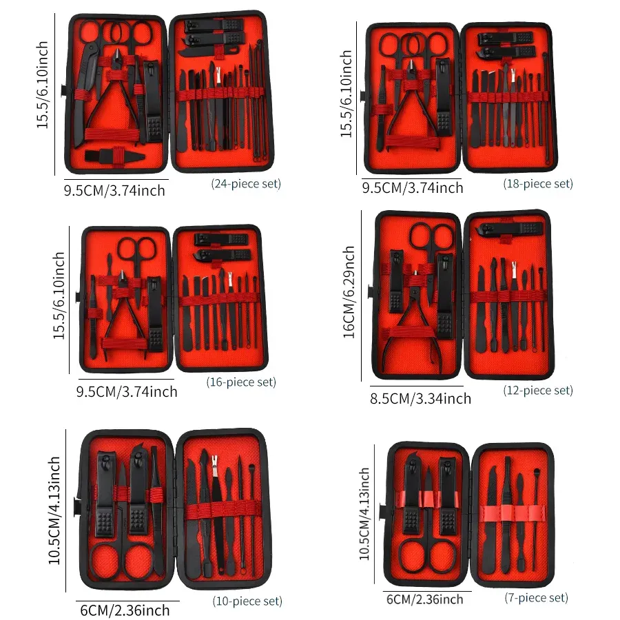 Ensemble d'outils de beauté pour manucure et pédicure, avec coupe-ongles et cure-oreilles 6