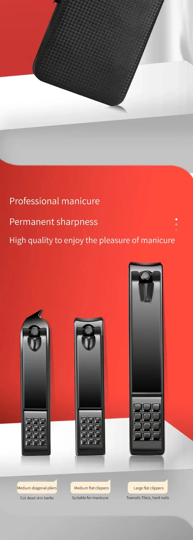 Outils de manucure dans leur étui