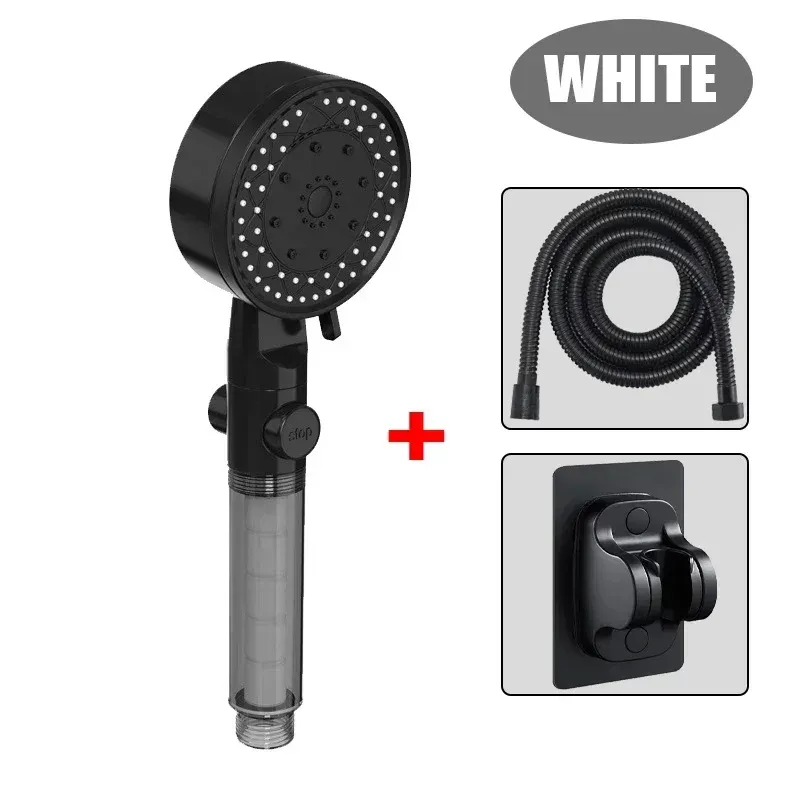Pommeau de douche filtrant haute pression à 10 modes, avec fonction d'arrêt à une touche et buse portable 8