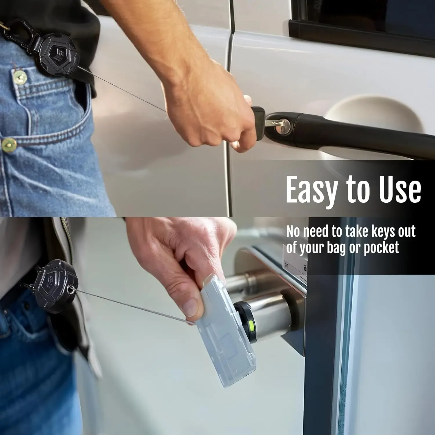 Porte-clés rétractable, détail du cordon