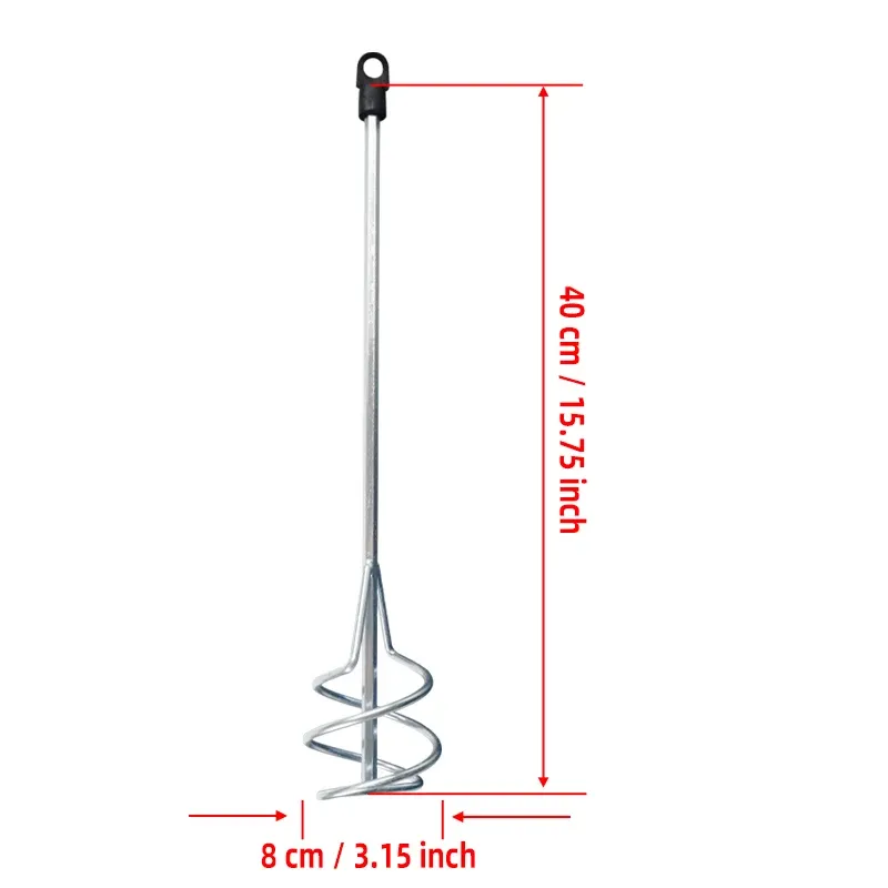 Lot de 2 mélangeurs à peinture à filetage hexagonal, 80 x 400 mm, pour adhésifs, ciment, béton et colle 4