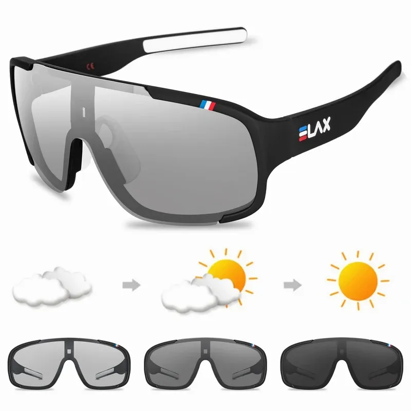 Lunettes de cyclisme polarisées et photochromiques ELAX, lunettes de pêche et de sport en plein air, lunettes de soleil pour hommes et femmes, lunettes VTT et vélo 9