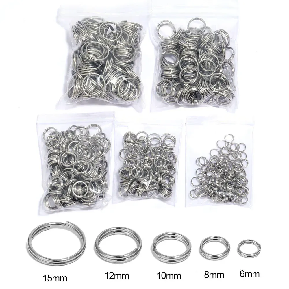 Anneaux Ouverts en Acier Inoxydable à Double Boucle, Anneaux Fendus pour Bijoux DIY, 6/8/10/12/15 mm, Lot de 100 Pièces, JOConnectors - Image 1