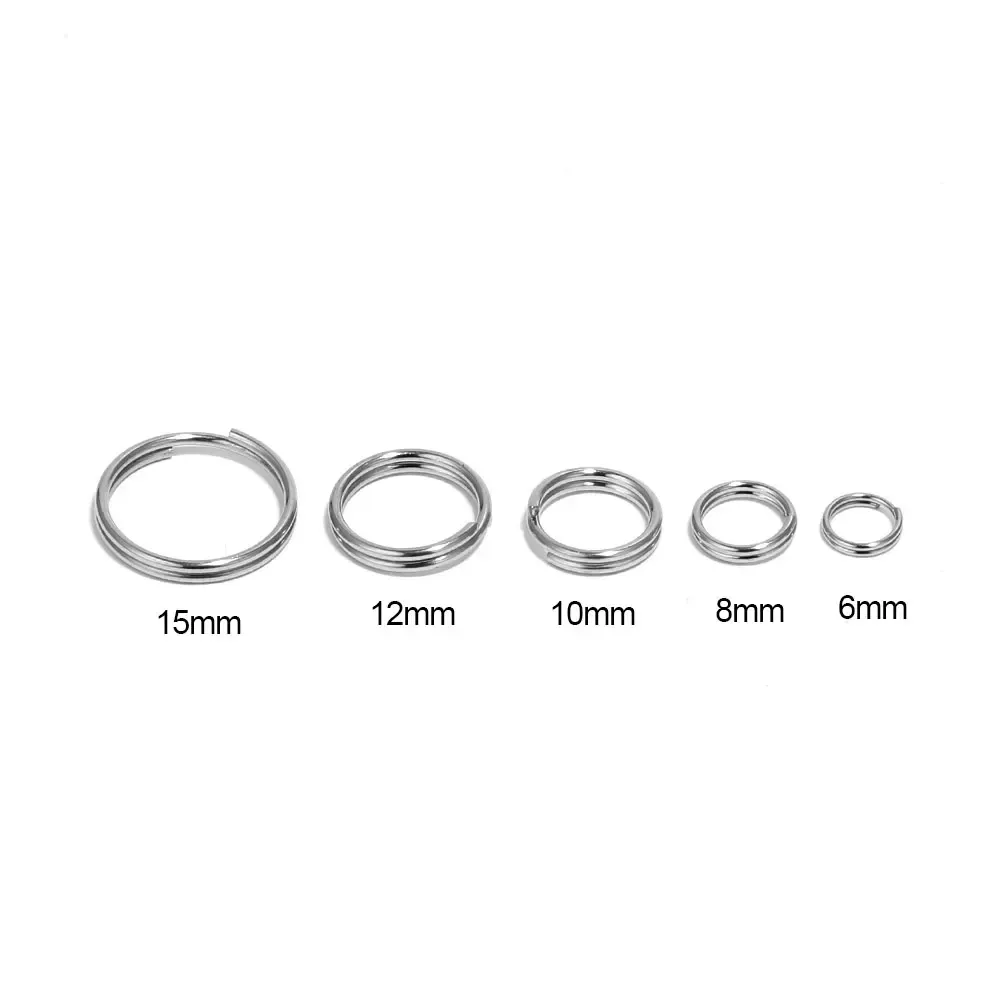 Anneaux Ouverts en Acier Inoxydable à Double Boucle, Anneaux Fendus pour Bijoux DIY, 6/8/10/12/15 mm, Lot de 100 Pièces, JOConnectors 2