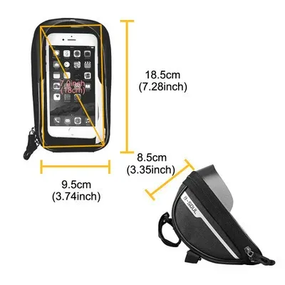 Sac de guidon étanche avec écran tactile et pare-soleil, 1 L, en polyester, pour smartphone 5