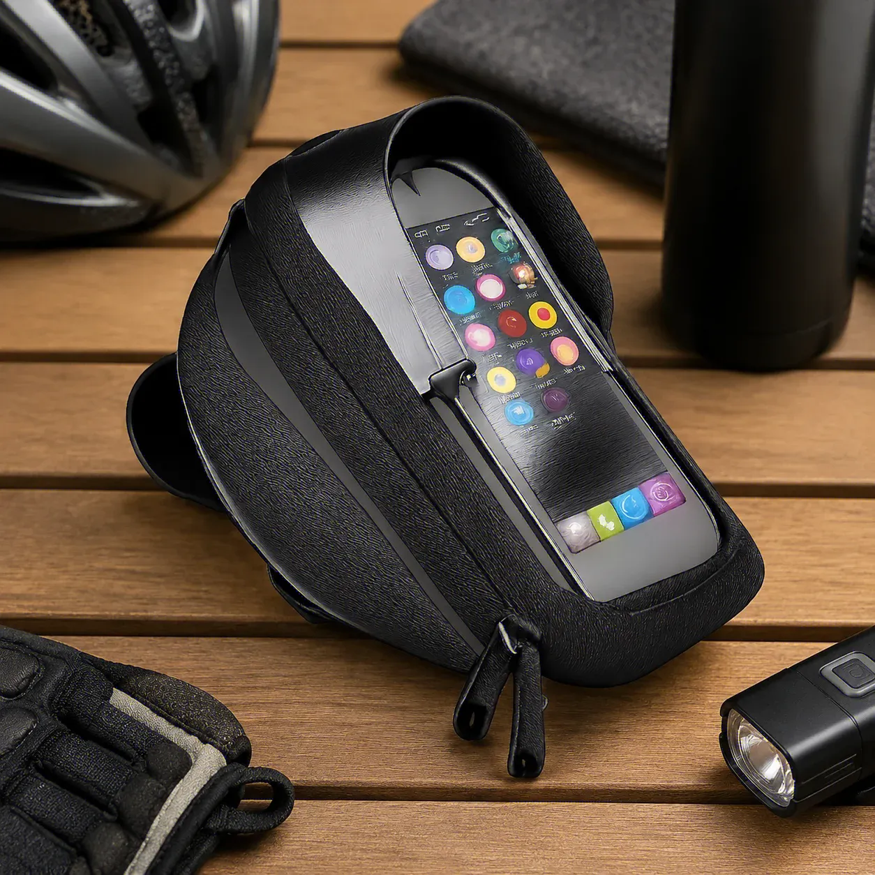 Détails de la sacoche de guidon étanche pour vélo