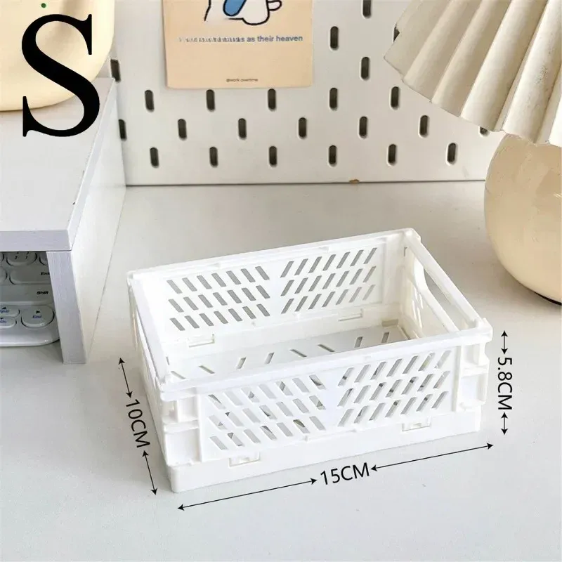 Paniers de rangement pliables en 6 coloris, organisateur de bureau pour étudiants et papeterie 9