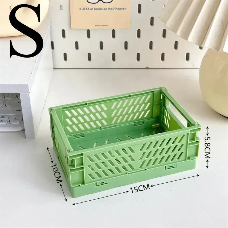Paniers de rangement pliables en 6 coloris, organisateur de bureau pour étudiants et papeterie 8