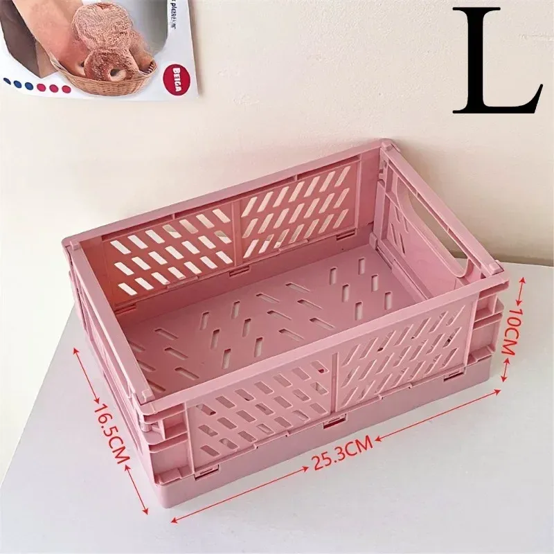 Paniers de rangement pliables en 6 coloris, organisateur de bureau pour étudiants et papeterie 14