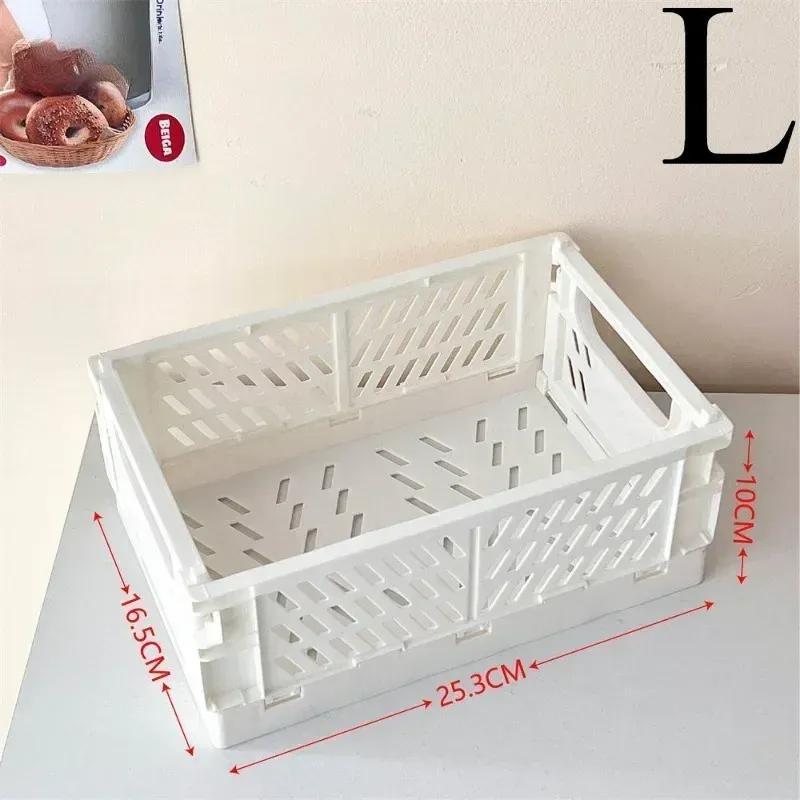 Paniers de rangement pliables en 6 coloris, organisateur de bureau pour étudiants et papeterie 13