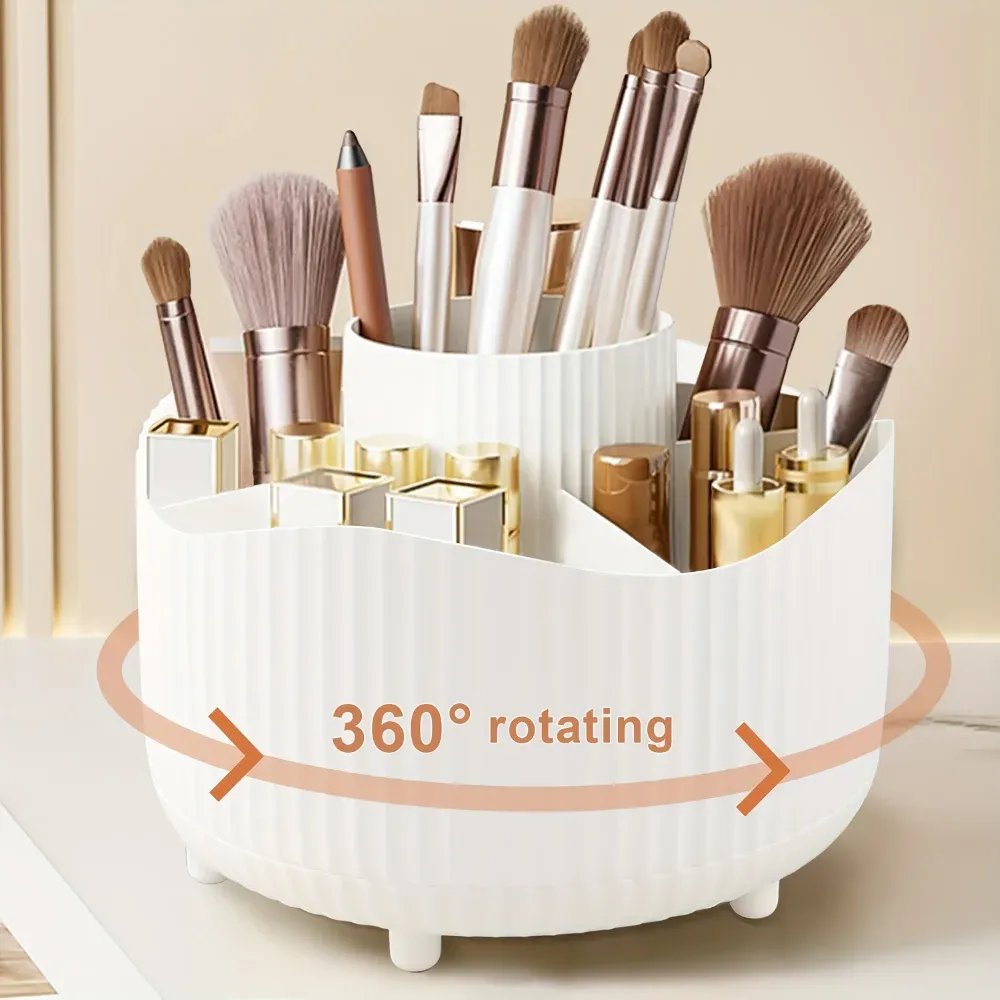 Organisateur rotatif de maquillage avec support à pinceaux 9