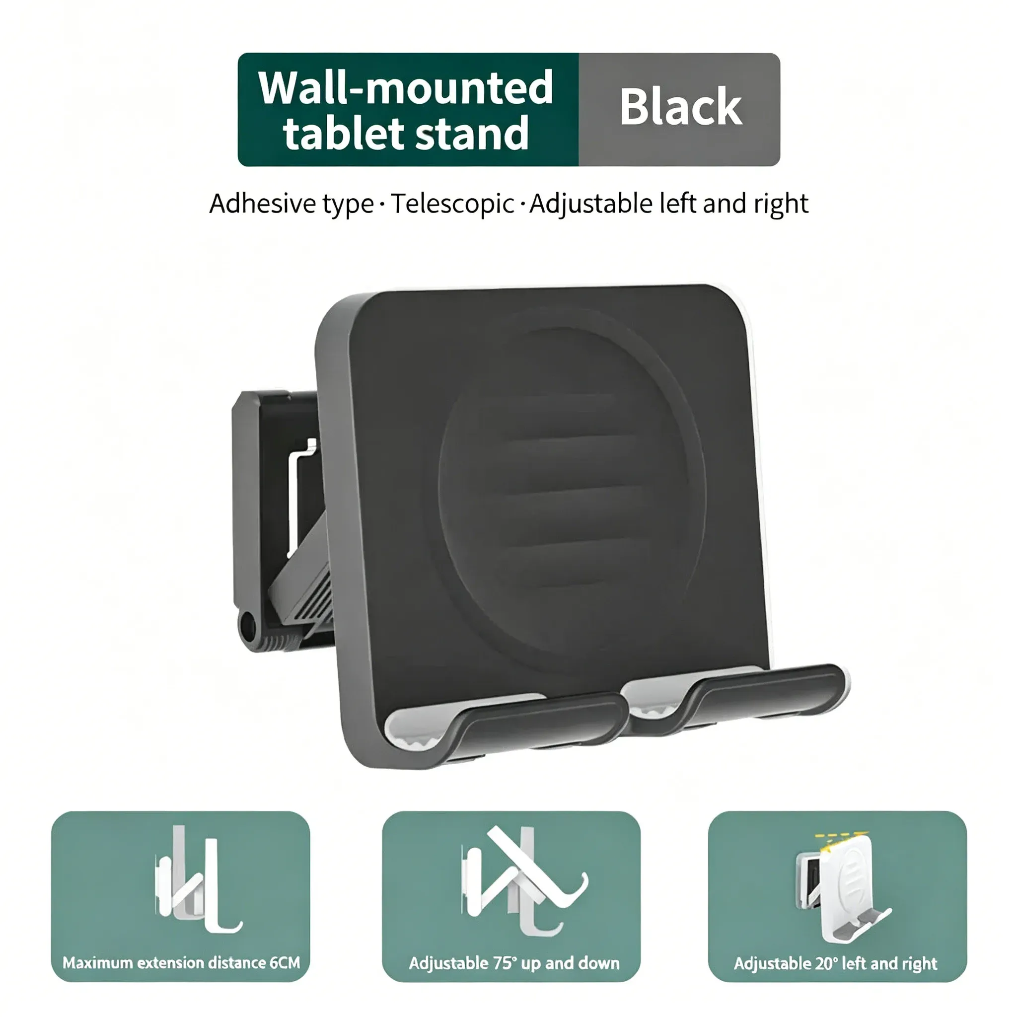 Support mural réglable auto-adhésif pour téléphone portable, pour douche, mains libres 2