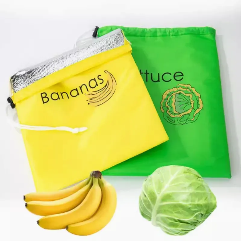 Sacs réutilisables à cordon pour fruits et légumes : rangement écologique pour aliments frais et organisation du réfrigérateur 1