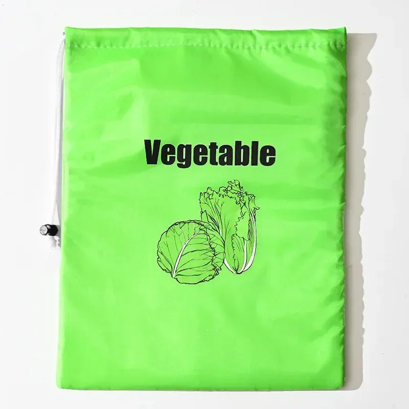 Sacs réutilisables à cordon pour fruits et légumes : rangement écologique pour aliments frais et organisation du réfrigérateur 8