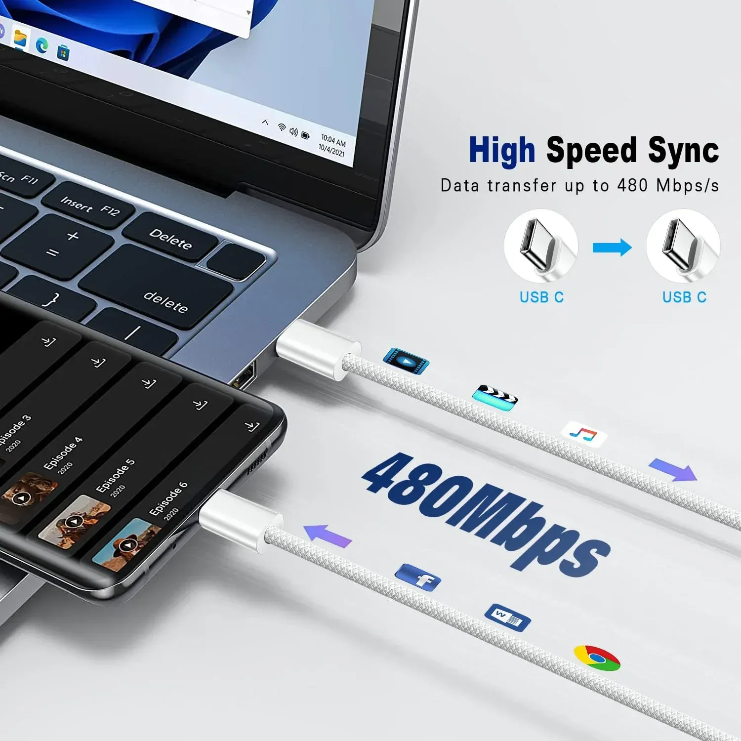 Chargeur USB-C, finitions premium