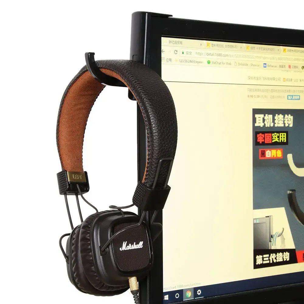 Support pour écouteurs, 1 pièce, crochet avec bande autocollante pour bureau, fixation sur moniteur PC
