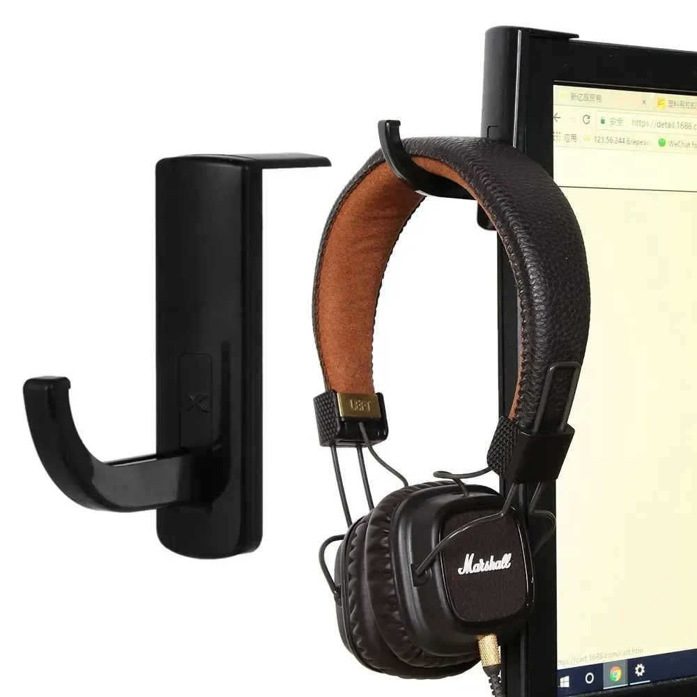 Support pour écouteurs, 1 pièce, crochet avec bande autocollante pour bureau, fixation sur moniteur PC 6