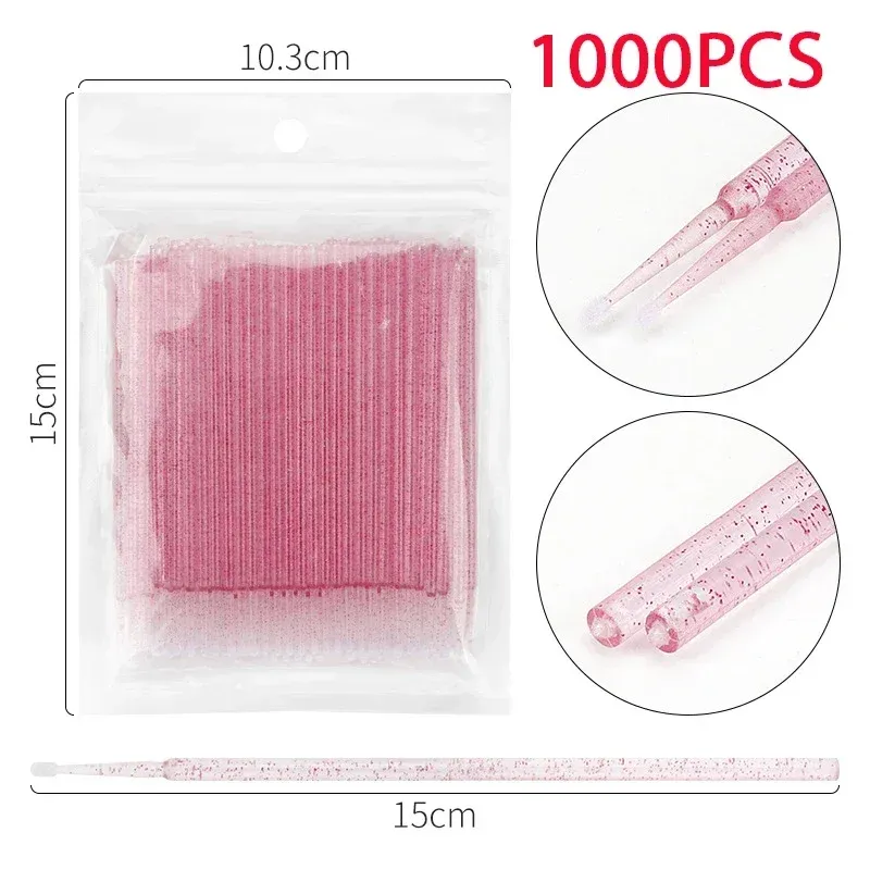 Brosse de nettoyage pour cils, lot de 500 ou 1000 pièces, outil de maquillage coloré, brosse en cristal micro pour cils 26