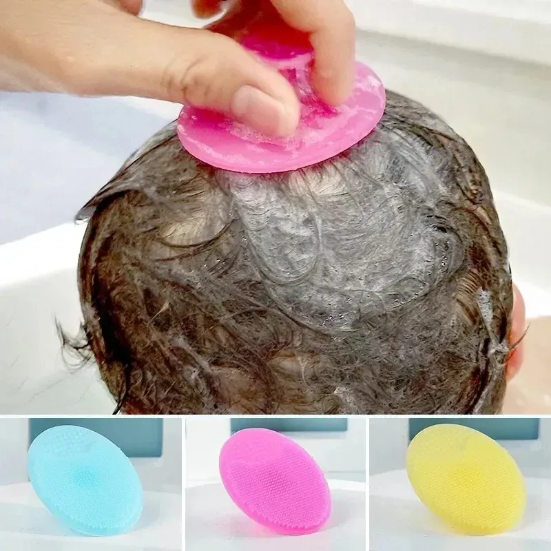Brosse de massage en silicone pour bébé et enfant, lot de 3, pour le bain, le shampooing et le massage, pour garçons et filles 2