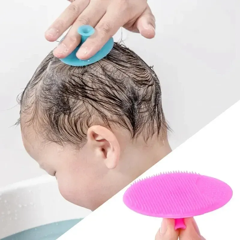 Brosse de massage en silicone pour bébé et enfant, lot de 3, pour le bain, le shampooing et le massage, pour garçons et filles - Image 1