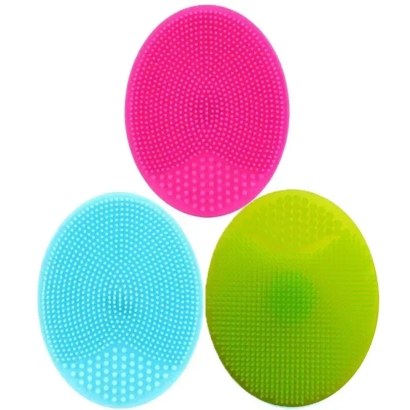 Brosse de massage en silicone pour bébé et enfant, lot de 3, pour le bain, le shampooing et le massage, pour garçons et filles 9