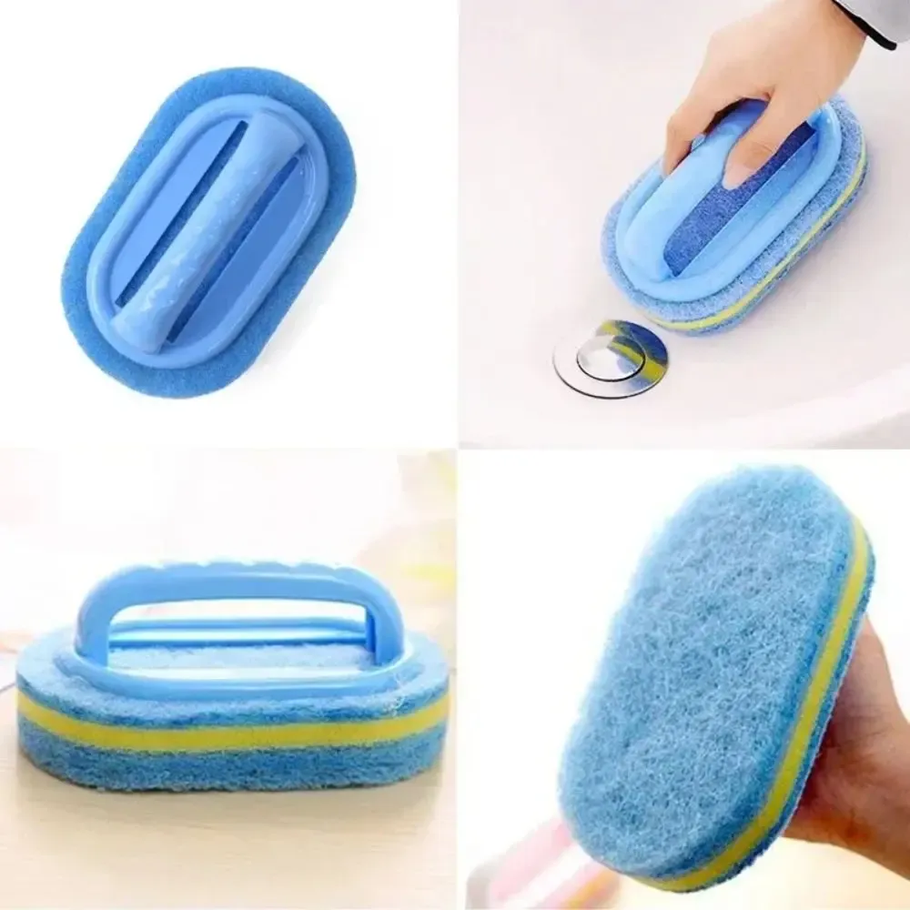 Éponge de nettoyage multifonctionnelle à poignée ergonomique pour cuisine et salle de bain 4
