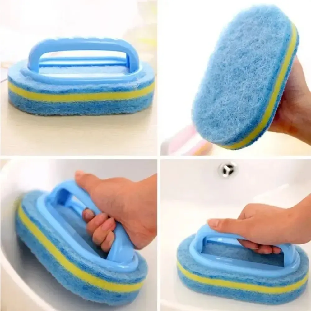 Éponge de nettoyage multifonctionnelle à poignée ergonomique pour cuisine et salle de bain 5