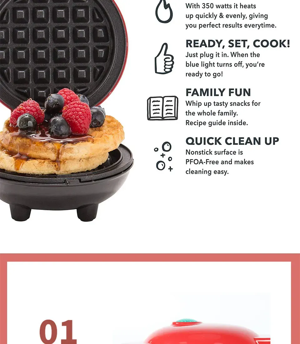 Mini gaufrier en situation de cuisine domestique