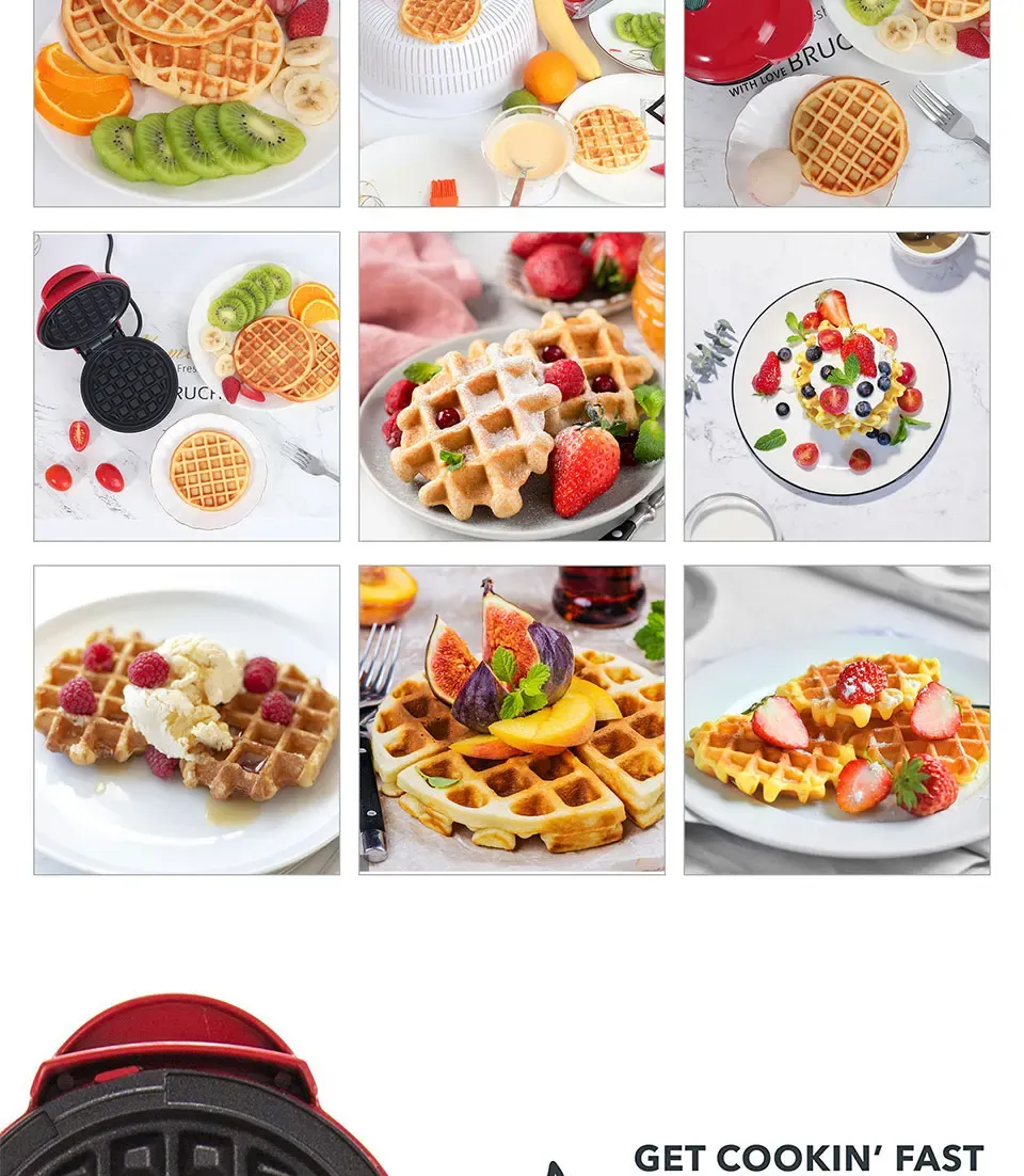 Gaufres dorées préparées avec le mini gaufrier