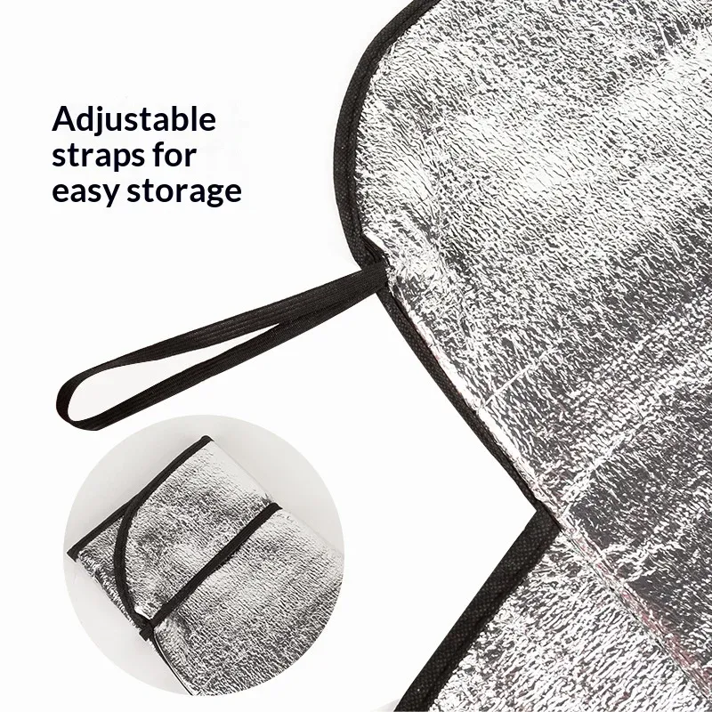 Couverture anti-neige pour pare-brise de voiture en film d'aluminium PE, protection contre le gel et la glace hivernale, anti-UV et anti-poussière 3