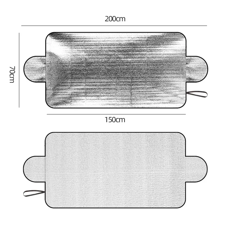 Couverture anti-neige pour pare-brise de voiture en film d'aluminium PE, protection contre le gel et la glace hivernale, anti-UV et anti-poussière 6