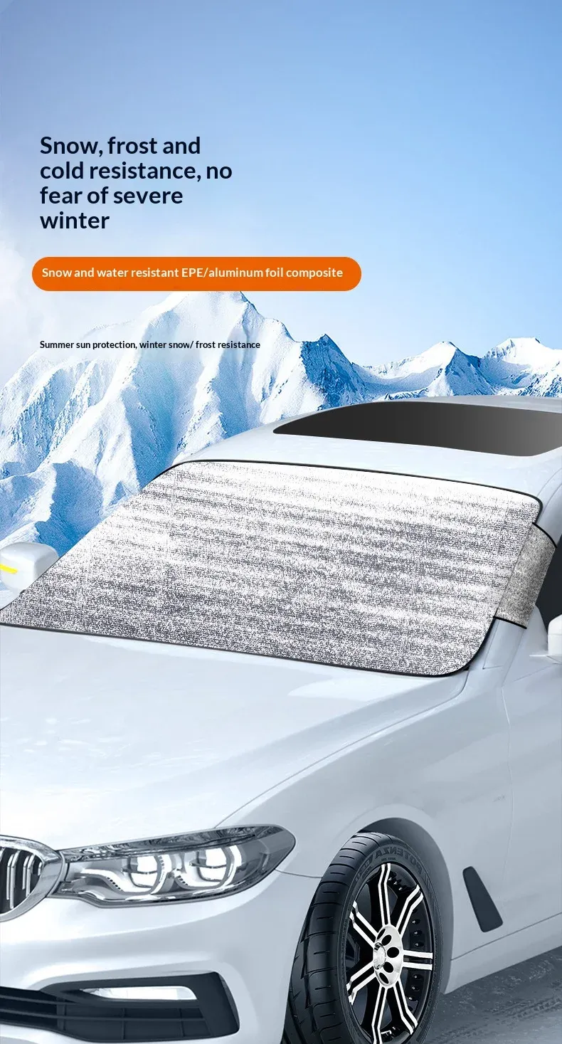 Housse anti-neige pour pare-brise de voiture, vue d'ensemble